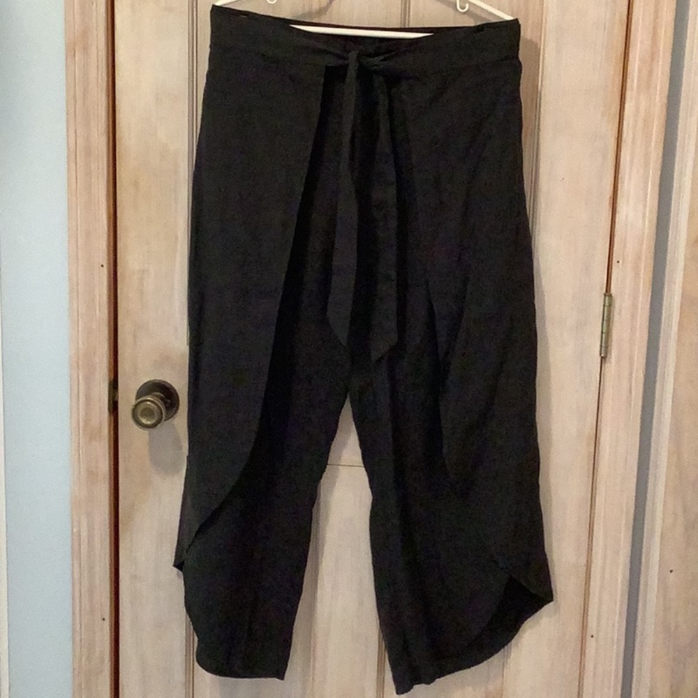 Patagonia Black Tie-Waist Wide Leg Pants